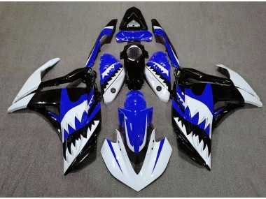 2015-2018 White Shark & Blue Yamaha R3 Motorcycle Fairing