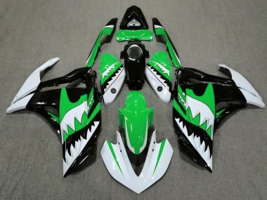 2015-2018 White Shark & Green Yamaha R3 Motorcycle Fairing