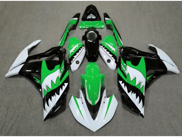 2015-2018 White Shark & Green Yamaha R3 Motorcycle Fairing 2015-2018 White Shark & Green Yamaha R3 Motorcycle Fairing