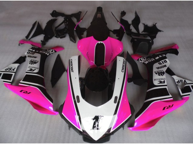 2015-2019 Gloss Pink & White Yamaha R1 Motorcycle Fairing 2015-2019 Gloss Pink & White Yamaha R1 Motorcycle Fairing