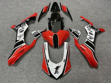 2015-2019 Gloss Red & White Yamaha R1 Motorcycle Fairing