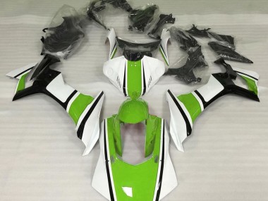 2015-2019 Gloss White Green and Black Yamaha R1 Motorcycle Fairing