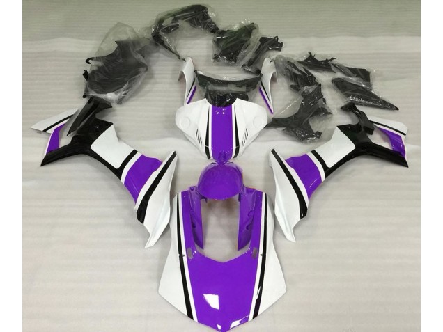 2015-2019 Gloss White Purple and Black Yamaha R1 Motorcycle Fairing 2015-2019 Gloss White Purple and Black Yamaha R1 Motorcycle Fairing