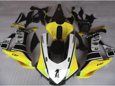 2015-2019 Gloss Yellow & White Yamaha R1 Motorcycle Fairing