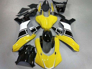 2015-2019 Gloss Yellow White and Black Yamaha R1 Motorcycle Fairing