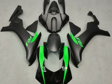 2015-2019 Matte Black & Green Yamaha R1 Motorcycle Fairing