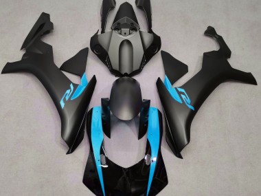 2015-2019 Matte Black & Light Blue Yamaha R1 Motorcycle Fairing