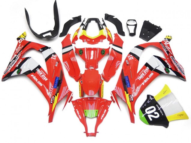 2016-2019 Red and Black w White Kawasaki ZX10R Motorcycle Fairing
