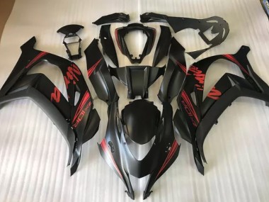 2016-2019 Satin Black & Red Kawasaki ZX10R Motorcycle Fairing