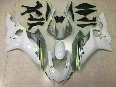 2017-2021 Gloss White and Silver Yamaha R6 Motorcycle Fairing
