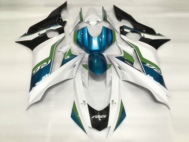 2017-2021 Light Blue and Gloss White Yamaha R6 Motorcycle Fairing