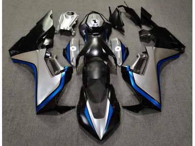 2017-2023 Silver and Black & Blue Honda CBR1000RR Motorcycle Fairing