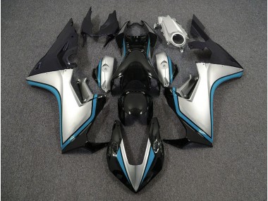 2017-2023 Silver and Black & Light Blue Honda CBR1000RR Motorcycle Fairing