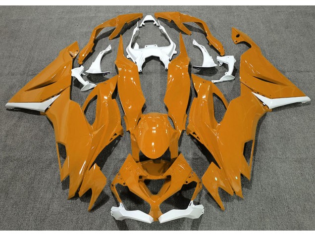 2019-2023 Gloss Orange & White Kawasaki ZX6R Motorcycle Fairing