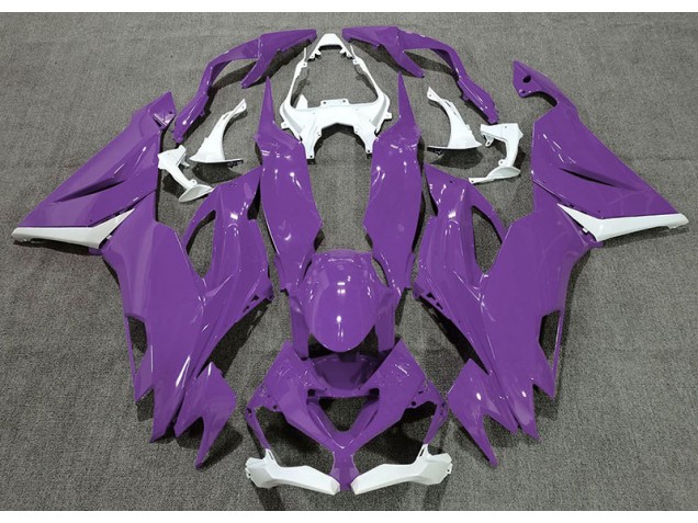 2019-2023 Gloss Purple & White Kawasaki ZX6R Motorcycle Fairing